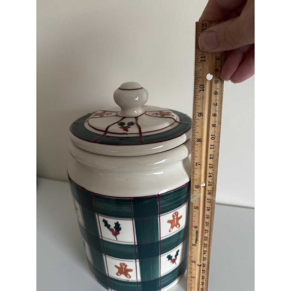 Vintage Hartstone Pottery Gingerbread Holly Cookie Jar - Picture 2 of 7